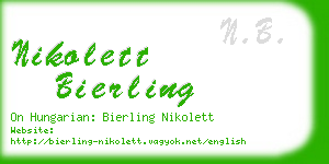 nikolett bierling business card